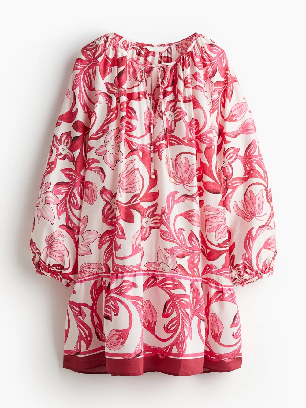 5/$25 H&M Pink and Cream Boho Dress Size Large